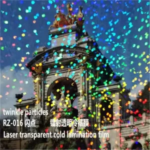 BOPP Glossy Quicksand Little Star Thermal Lamination Laminating Film With Adhesive Roll Cold Lamination