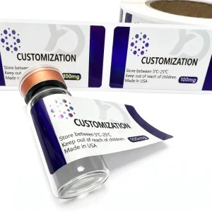 BOPP Medicine Bottle Stickers For Glass Bottles 1ml 2ml 3ml 10ml Environmentally Friendly Waterproof Holographic Printing