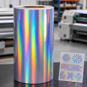 BOPP Super Width Thermal Holographic Film 1800mm Metallic Rainbow Pattern EVA for Security Packaging OEM