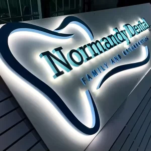 Back lit LED 3D Logo Sign Metal Luminous Letter Light Signboard Outdoor Mall Store Coffee Beauty Shop Store Office Acrylic Sign