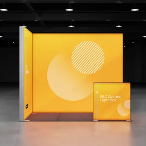 Backlit Exhibition Booth Design Portable Trade Show Stand Backdrop LED L-Shaped Corner Exhibition Light Box Display