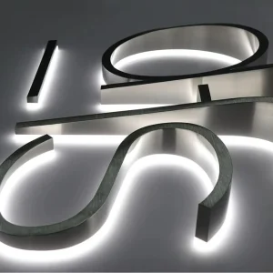 Backlit Signs Stainless Board Logo Outdoor Custom Steel Business Shop 3D Letter Signage LED Sign Store Front LED Channel Sign