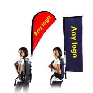 Backpack Flag Pole Kit Advertising Teardrop Feather X Shaped Custom Printed Double Sided Backpack Flag Banner