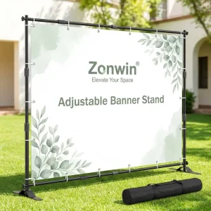 Banner Stand Adjustable Telescopic Trade Show Backdrop 8 X 8ft Step and Repeat Backdrop