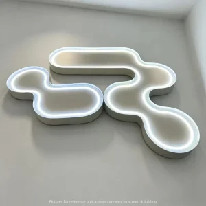Bar Office Background Wall Logo Stainless Steel LED Neon Light Luminous Alphabet Customization