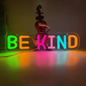 Be Kind Neon Sign for Wall Decor Letters Rainbow Led Neon Sign for Kids