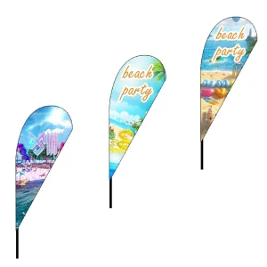 Beach Flag Banner for Outdoor Activities Tear Drop Flag and Custom Printing Polyester Outdoor Beach Feather Flag Banner