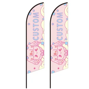 Beach Flag Pennant Display Stand Garden Feather Flag Decorations Publicity Advertising Waterproof Adjustable Polyester Double
