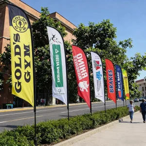 Beach Flag Pennant Style Waterproof Teardrop Flag with Custom Logo for Outdoor Promotions Seaside Resorts & Tourism Activities