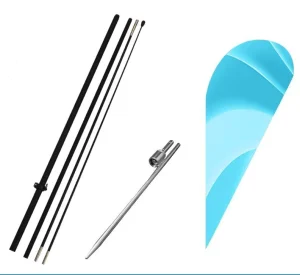 Beach Flag Teardrop Flagpole With Xbase Spike Water Bag Outdoor Advertising Fiberglass Aluminum Pole Kit
