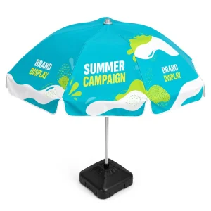Beach Umbrella UV Protection Adjustable Pole Advertising Parasol for Resort Promotions Swimming Pool Brand Displays
