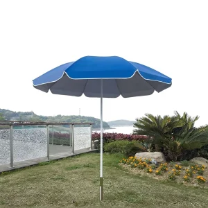 Beach Vacation Outdoor Sunshade Parasol Large Heavy Rain Advertising Umbrella Iron Rod Polyester Fiber for Cross Border Export