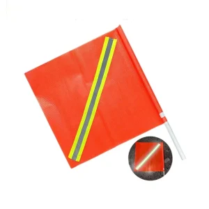 Beckon Custom Square Safety Reflective Flags and High Visibility Banners with Plastic Pole for Construction and Emergency Use