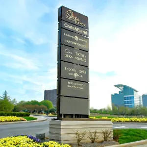 Bespoke Brand Logo Display Pylon Signage Modern Retail Park Directory Board Illuminated Outdoor Advertising Aluminum Light Box