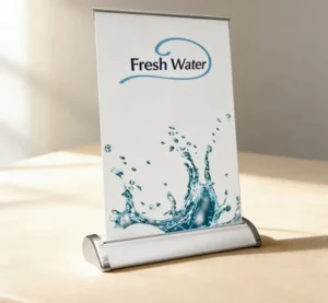 Best Selling Portable Mini Retractable A4 Table Top Roll up Banner with Widescreen for Decorating Promotional Activities