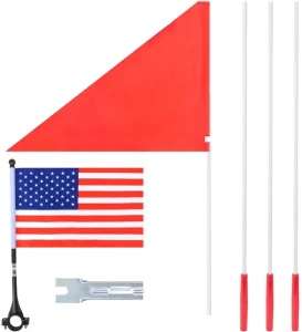 Bike Flag 6 Feet High Visibility Safety Flag with Heavy Duty Fiberglass Flag Pole