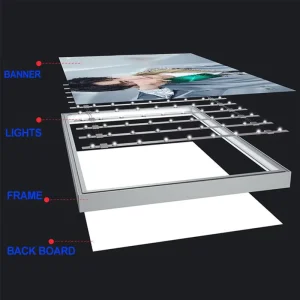 Billboard LED Lightbox Display Rectangle Shape Backlit Light Box Banner Aluminum Advertising Banner Flame