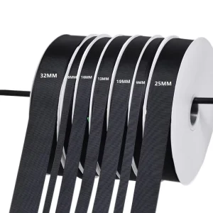 Black 5-89MM Single/Double Faced Satin Ribbon Gift Printed Ribbon Roll 100% Polyester Custom White Ribbon With Logo