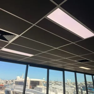 Black Fiberglass Ceiling With Square Tegular Conceal Openable Edge And High Sound Absorption