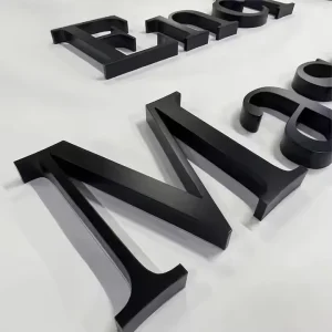 Black Initial Metal Monogram Custom Stainless Steel Channel Letter Sign Gold Metal Letter for Decoration Business Logo Wall