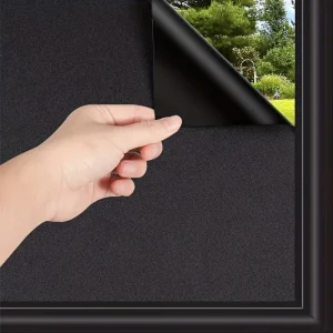 Black Out Glass Film with 99% UV Protection High Privacy Decorative Film for Full Light Blocking Factory Direct Sale