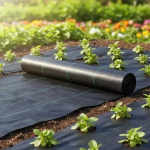 Black PP Woven Weed Control Fabric UV Resistant Permeable Breathable Ground Cover Mat Cutting For Agriculture Orchard Garden