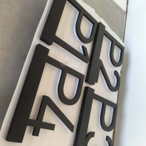 Black Painted Stainless Steel Backlit Signs Custom Indoor Parking & Hotel Signage
