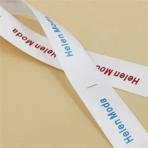 Black Satin Ribbon with Emboss Foil Print Single Face Custom Color Silk Ribbons Colorful Logo Printing
