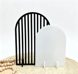 Black White Acrylic Arch Sign Holder Freestanding Tabletop Decorative Display Stand for Events