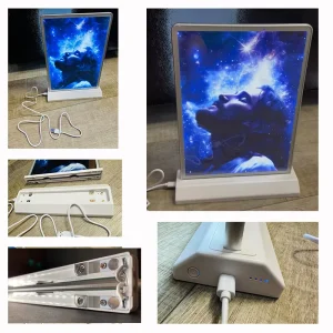 Black White Menu Table Light Box for Restaurant Cafe Decoration Retail Store Promotion Charging Light Box