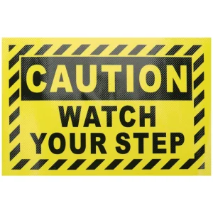 Black Yellow Anti Slip Label Printed “WATCH YOUR STEP” “CAUTION” Foot Decals 30X20cm Warning Stickers Safety Floor Label