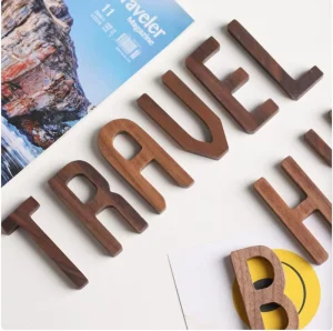 Black walnut Nordic style letter combination solid wood wall decoration DIY letter home decoration