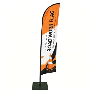 Blade Flag Banner with Pole and Water Base for Sports Tournament Branding Sponsor Visibility