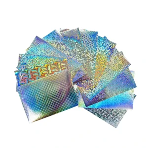 Blank A6 Vinyl Holographic Eggshell Fragile Waterproof Adhesive Stickers Various Shapes Star Candle Photo Frame Craft