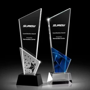 Blank Glass Crystal Blade Award Trophy Portable Letterpress Printing School Speech Debate Singing Competition