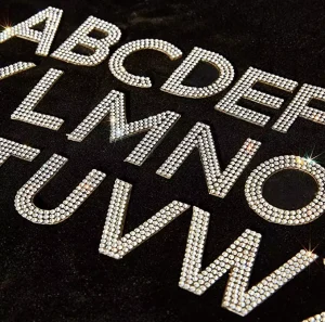 Bling Rhinestone Alphabet Letter Stickers A-Z Letters Self-Adhesive Crystal Rhinestones Word Stickers for Cars Arts Craf