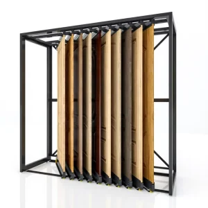 BoYa Display Factory Customized Modern Pull Push Sliding Metal Wooden Door Slab Window Sample Display Stand ISO9001 Certified