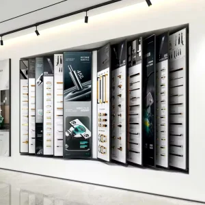 Boya Customized Multifunctional Page Turning Type Metal Wooden Door Handle Lock Hardware Store Displays Stand Rack Space Saving