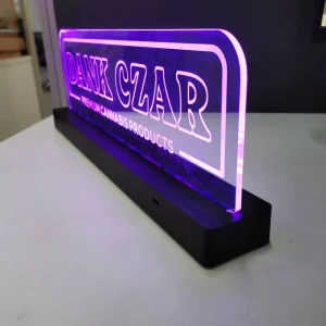 Brand Logo Display Desktop LED Rechargeable Acrylic Sign Table Top LED Sign Holder RGB with USB