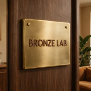 Brass & Aluminum Embossed Plate Custom Metal Marker for Restaurant & Commercial Plaza