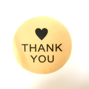 Brightpac Anti Counterfeit Waterproof Kraft Paper Self Adhesive Sticker Custom Printed ‘Thank You’ for Candle Craft Photo Frame