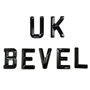 British Standard 79mm 3D Raised Black Plastic Digit Car Number Stickers Road Legal Font ABS Number Plates Beveled Letters