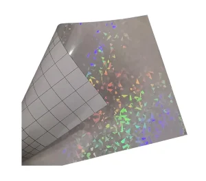 Broken Glass Holographic Indoor Outdoor Advertising Picture Photo Cold Laminating Film Sheet with Release Paper