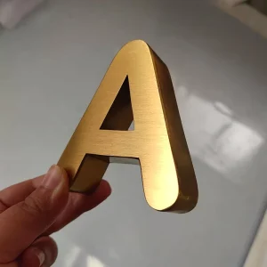 Brushed Metal Letters Logo Sign 3D Stainless Steel Outdoor