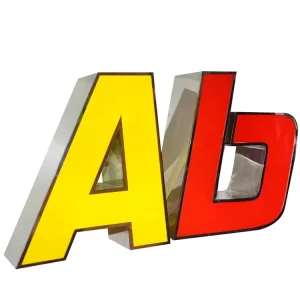 Brushed Stainless Steel LED Border Light Letters Fingerprint Resistant for Office Hotel Signage Decorative Advertising