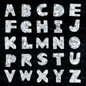Bulk Custom 26 Letter A Z Moissanite Stone Loose Faceted Back Cut Fancy Shape White D Vvs Clarity Diamond Mossanite