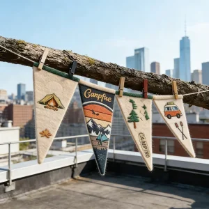 Bulk Order Felt Triangle Flag Ready to Ship Felt Pennant Flag Sublimation Blank Custom Felt Pennant for DIY Decoration