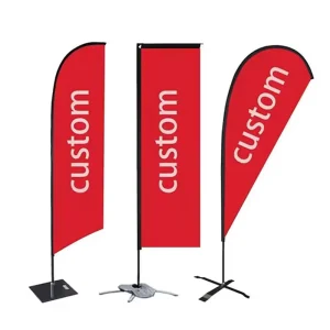 Bulk Supply Custom Logo Teardrop Flag Single Double Sided Digital Printed Waterproof for Pop Stores Festival Celebration Events