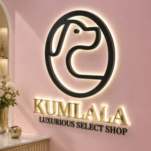 Business Custom LED Sign Gold Metal Custom Backlit Metal Letter Sign Logo Signage Reception Wall Decor Illuminated Brand Display