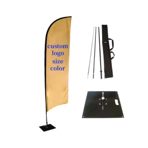 Business Feather Flag Kit Double Sided Custom Logo Printed Polyester Waterproof Acrylic Flagpole for Outdoor Pennant